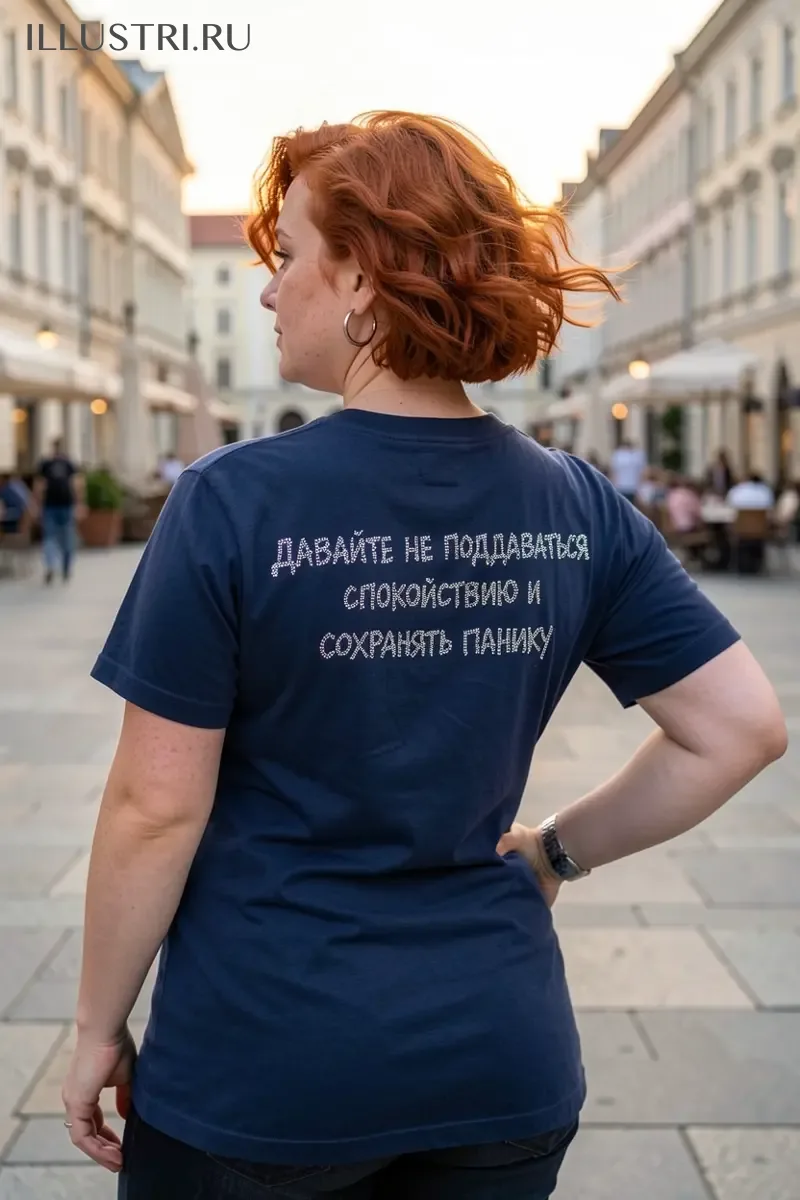 Визуализация Надпись - Давайте не поддаваться спокойствию и сохранять панику