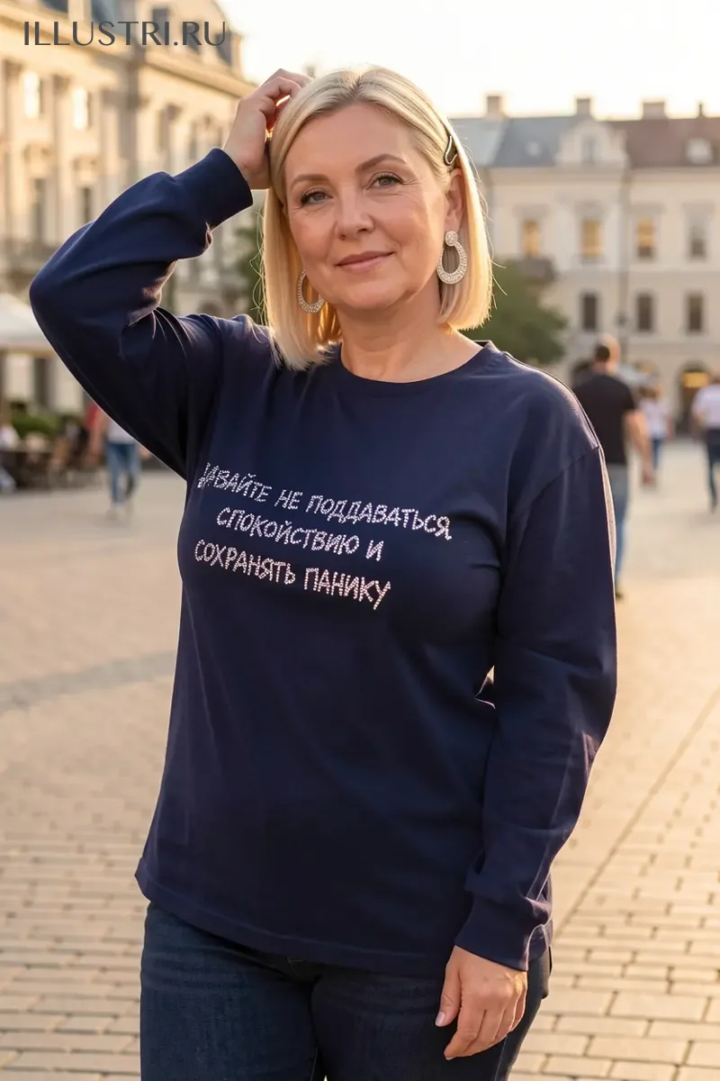 Визуализация Надпись - Давайте не поддаваться спокойствию и сохранять панику