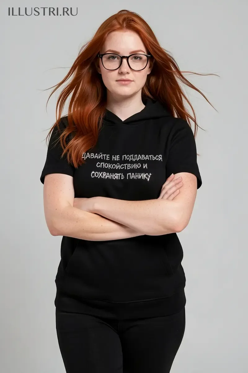 Визуализация Надпись - Давайте не поддаваться спокойствию и сохранять панику