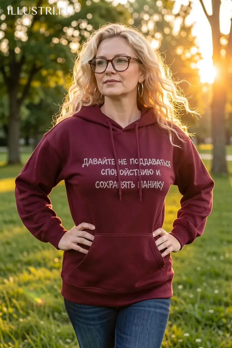 Визуализация Надпись - Давайте не поддаваться спокойствию и сохранять панику