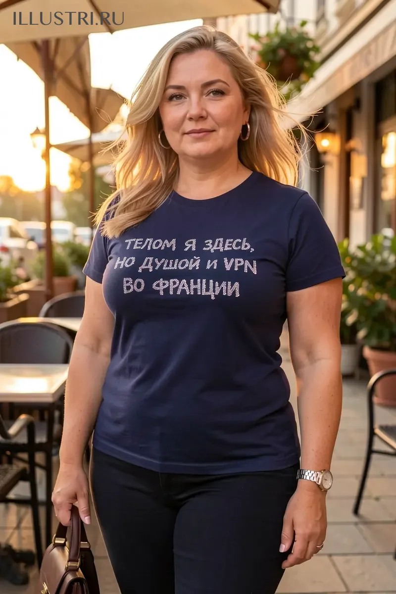Визуализация Надпись - Телом я здесь, но душой и vpn во Франции