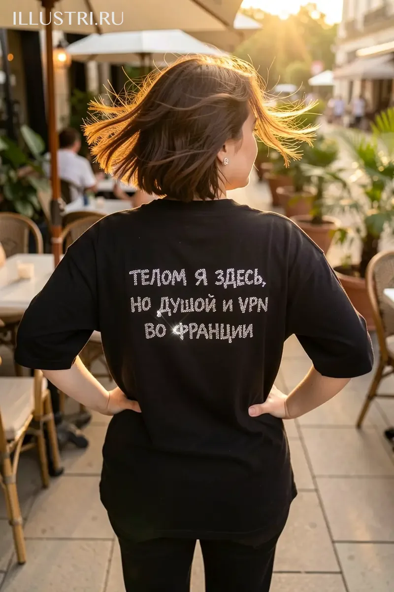 Визуализация Надпись - Телом я здесь, но душой и vpn во Франции