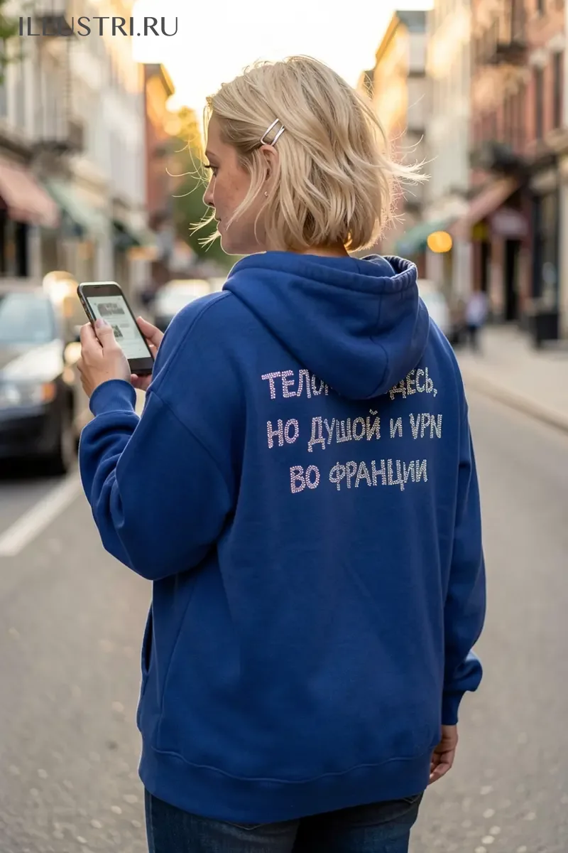 Визуализация Надпись - Телом я здесь, но душой и vpn во Франции