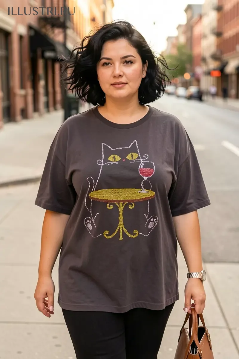 Визуализация Кот с вином