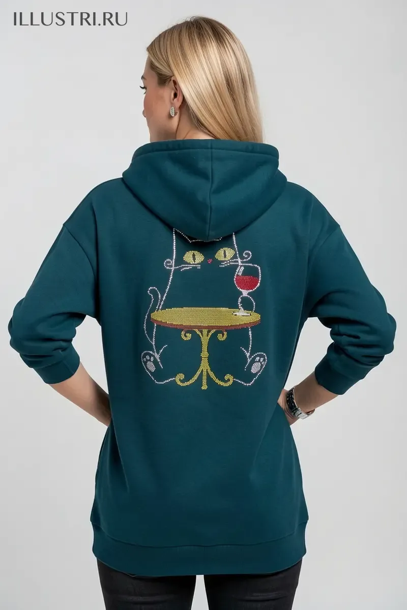 Визуализация Кот с вином