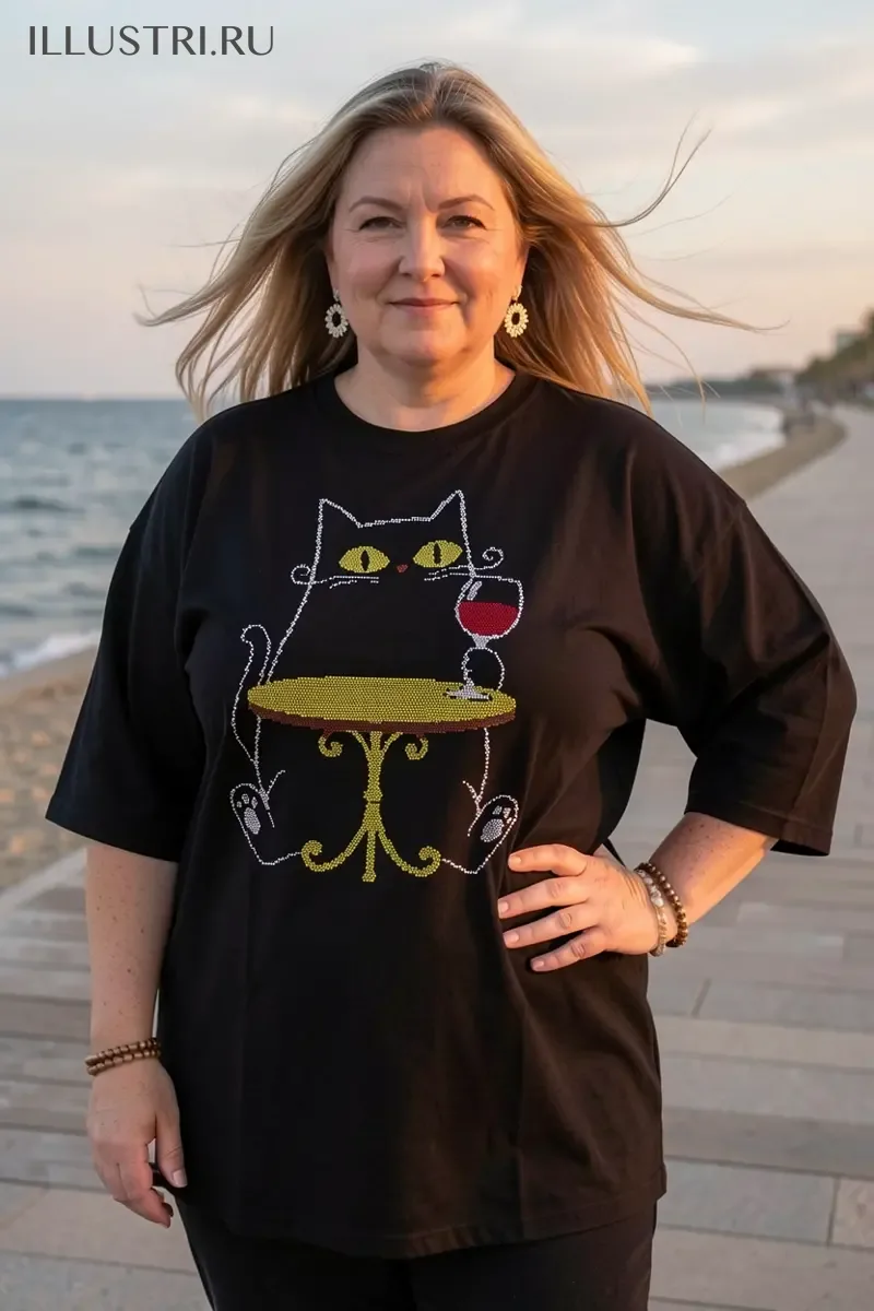 Визуализация Кот с вином