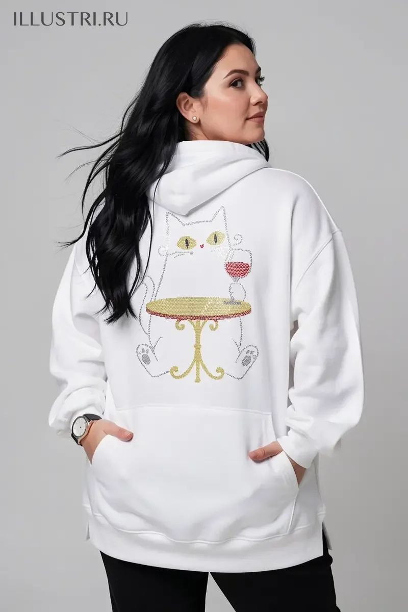 Визуализация Кот с вином