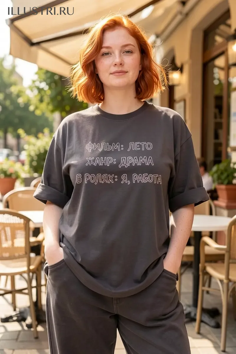 Визуализация Надпись "Фильм: Лето, Жанр: Драма"