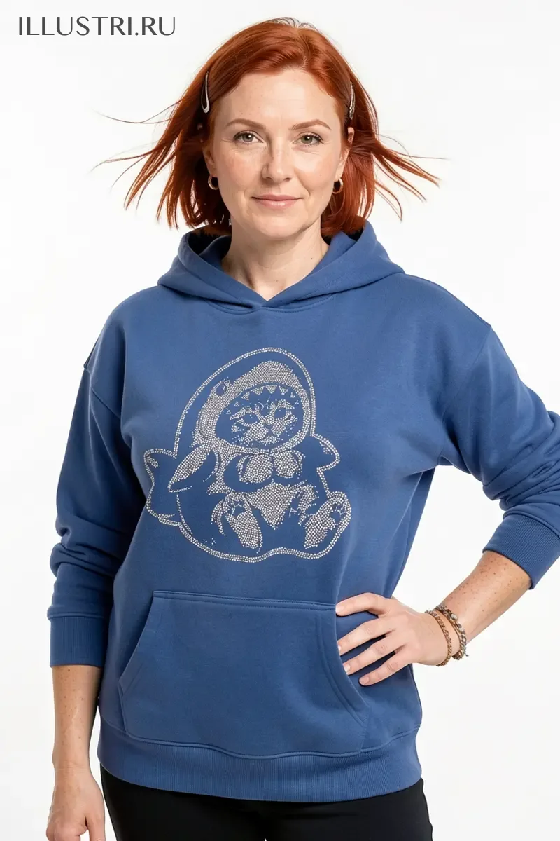 Визуализация Котик в костюме акулы