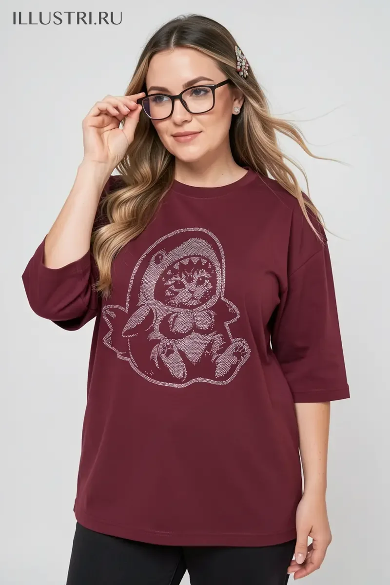 Визуализация Котик в костюме акулы