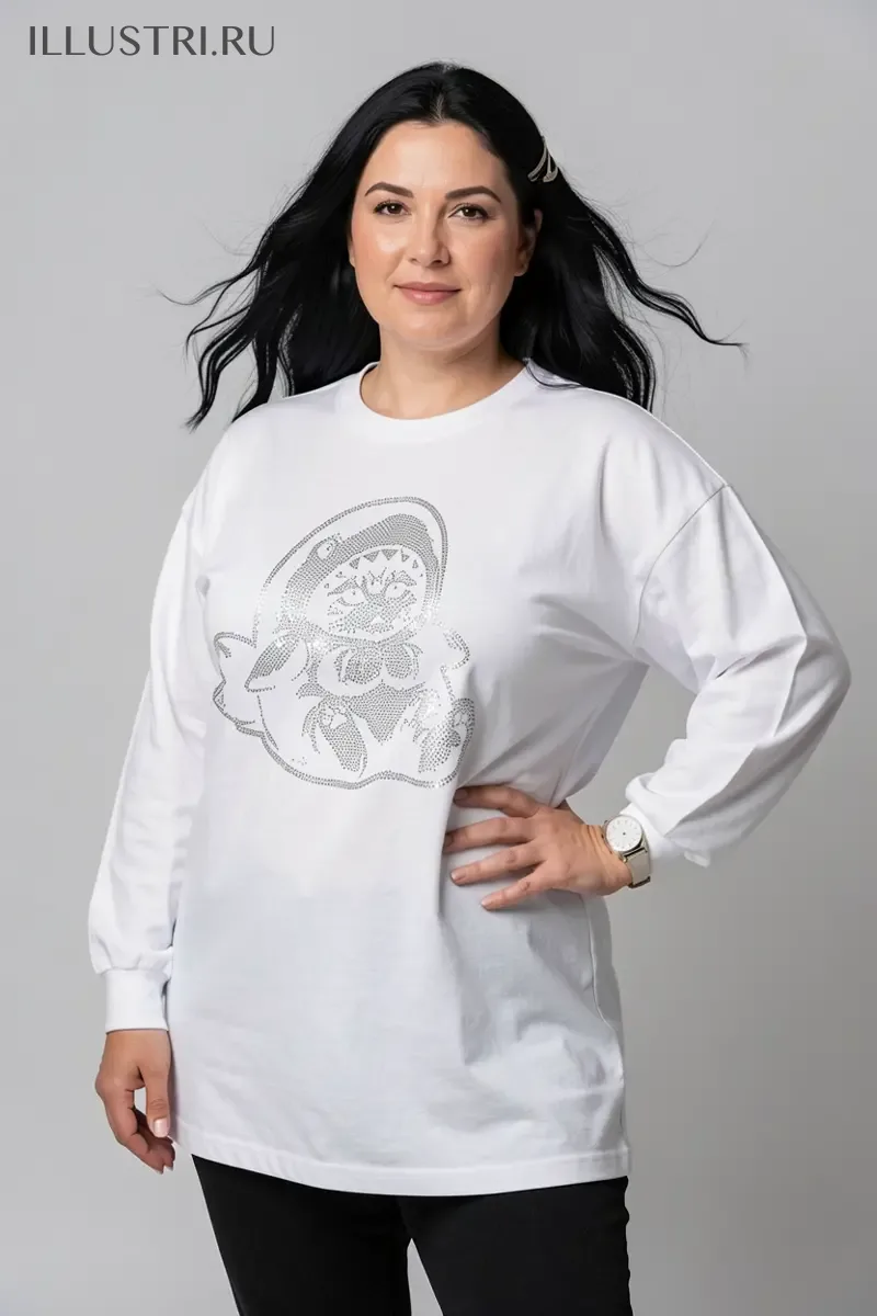 Визуализация Котик в костюме акулы