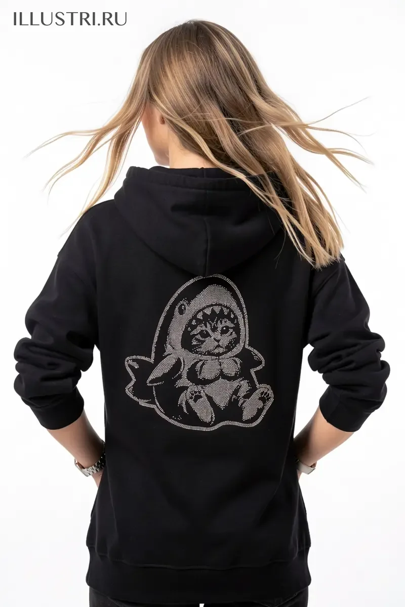 Визуализация Котик в костюме акулы