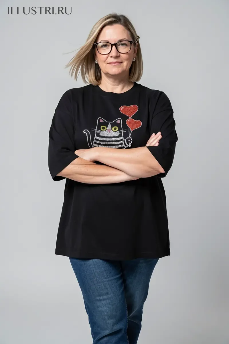 Визуализация Котик с воздушными шарами