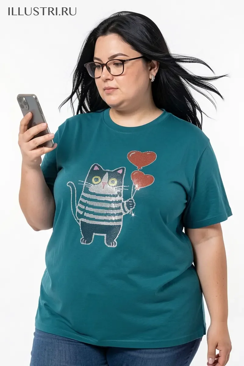 Визуализация Котик с воздушными шарами