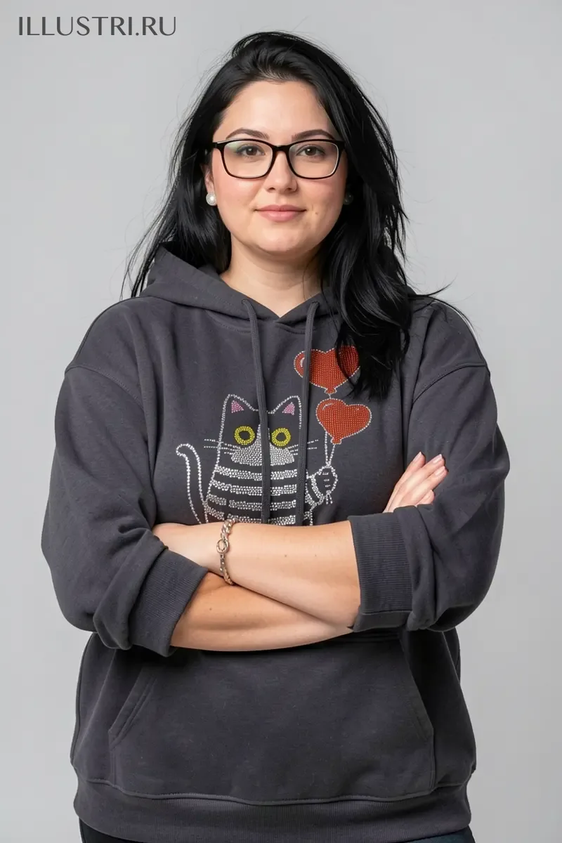 Визуализация Котик с воздушными шарами