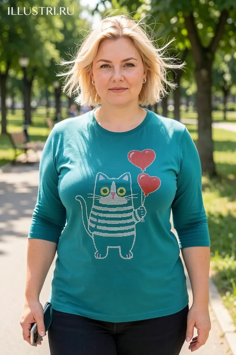 Визуализация Котик с воздушными шарами