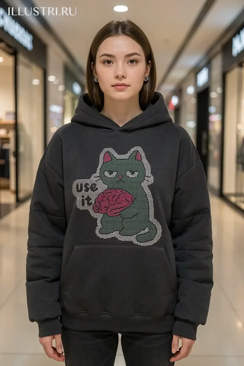Визуализация Кот с надписью "use it"