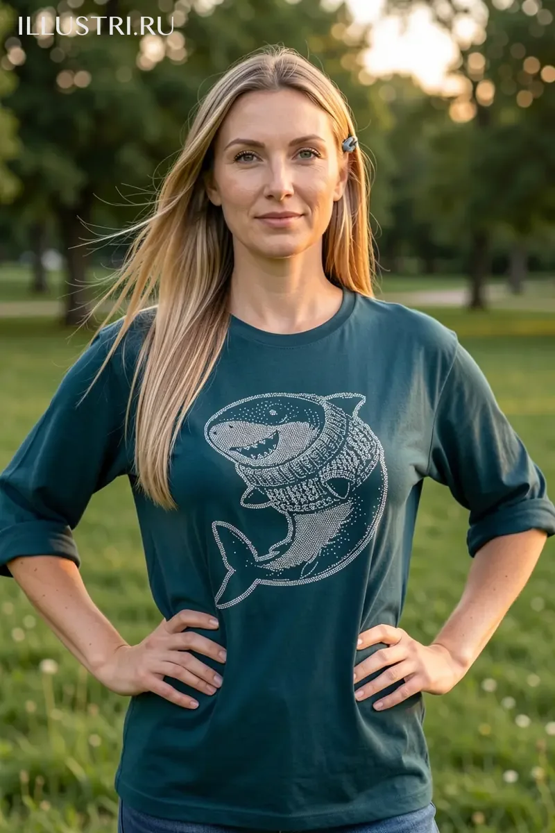 Визуализация Акула в свитере