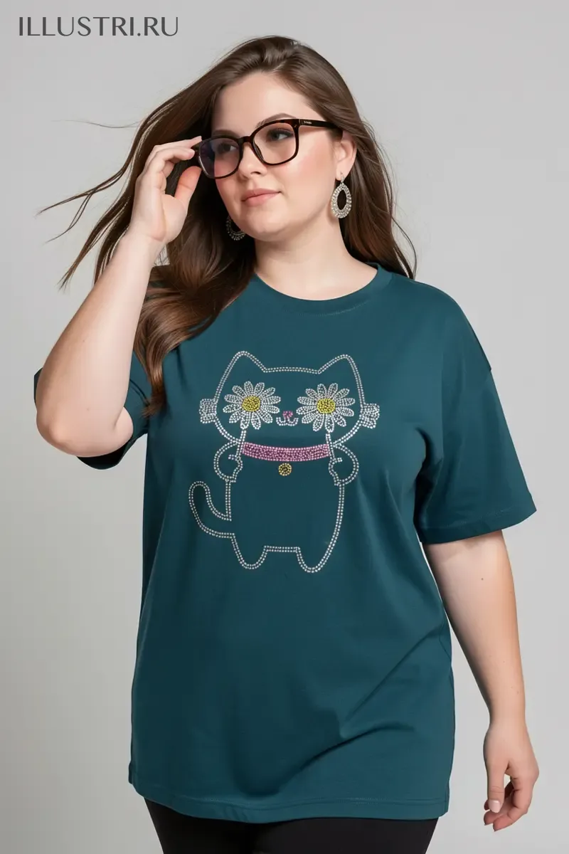 Визуализация Котик с ромашками