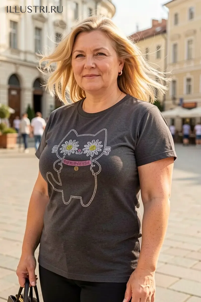 Визуализация Котик с ромашками