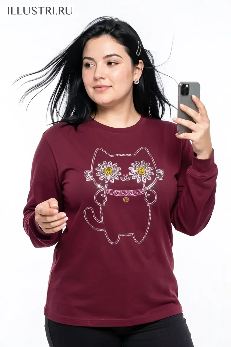 Визуализация Котик с ромашками