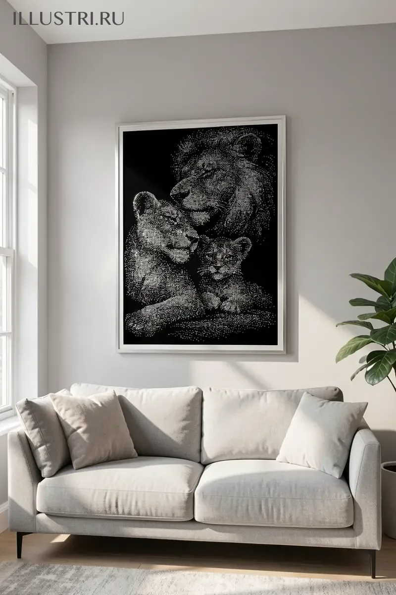 Визуализация Львиная семья