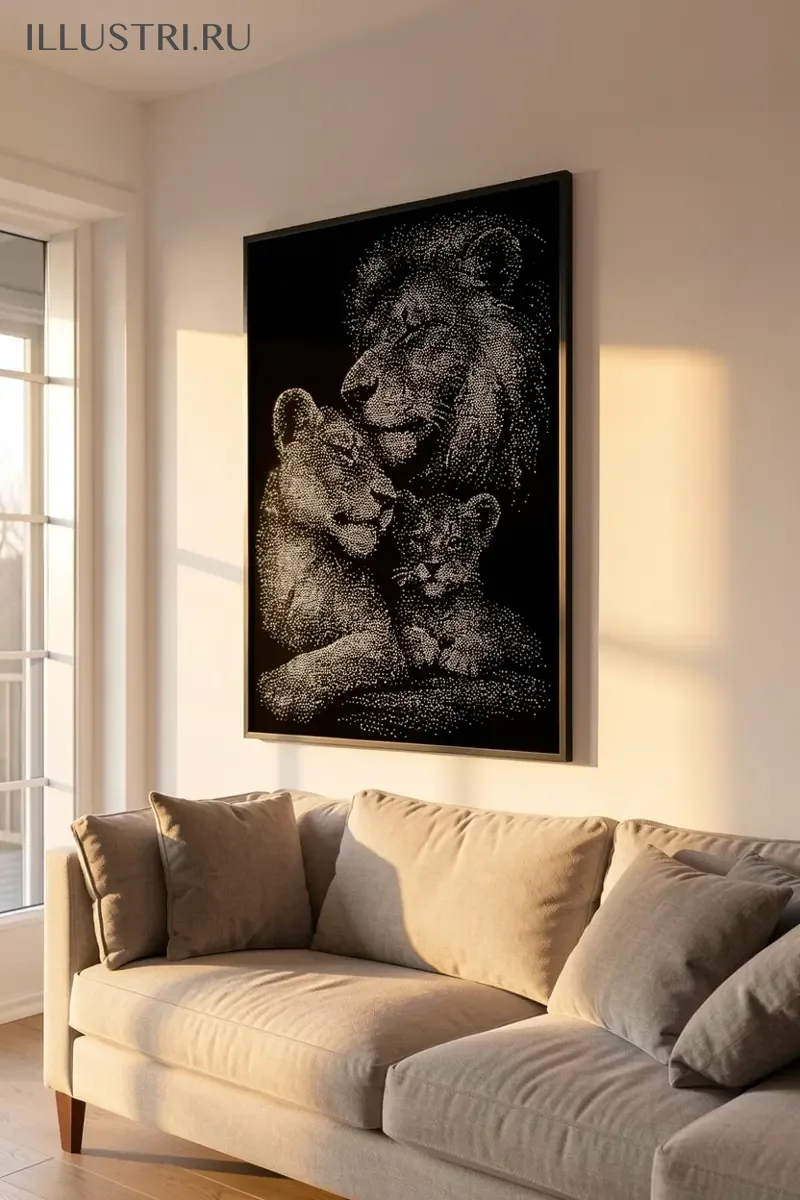 Визуализация Львиная семья