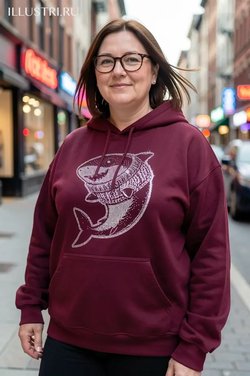 Визуализация Акула в свитере