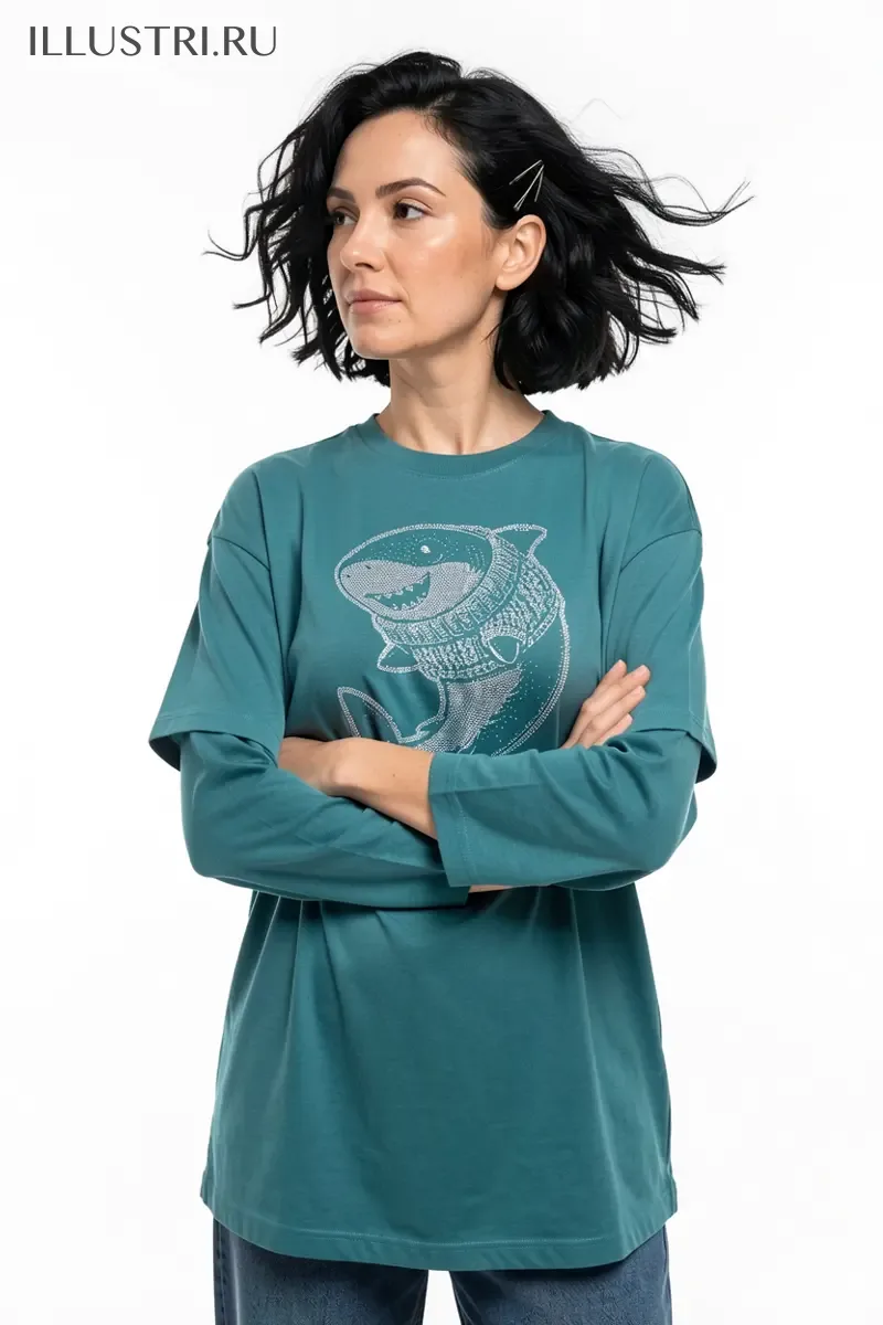 Визуализация Акула в свитере