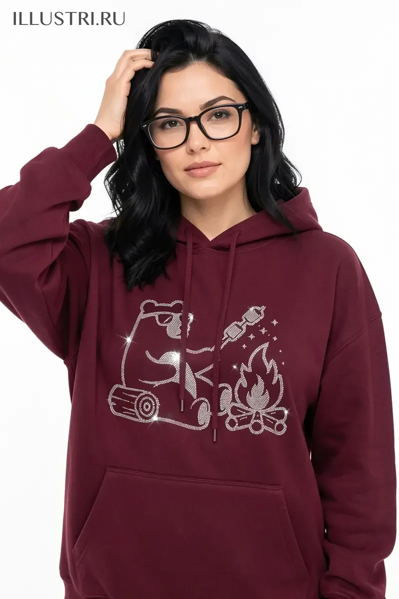 Визуализация Медведь жарит маршмеллоу