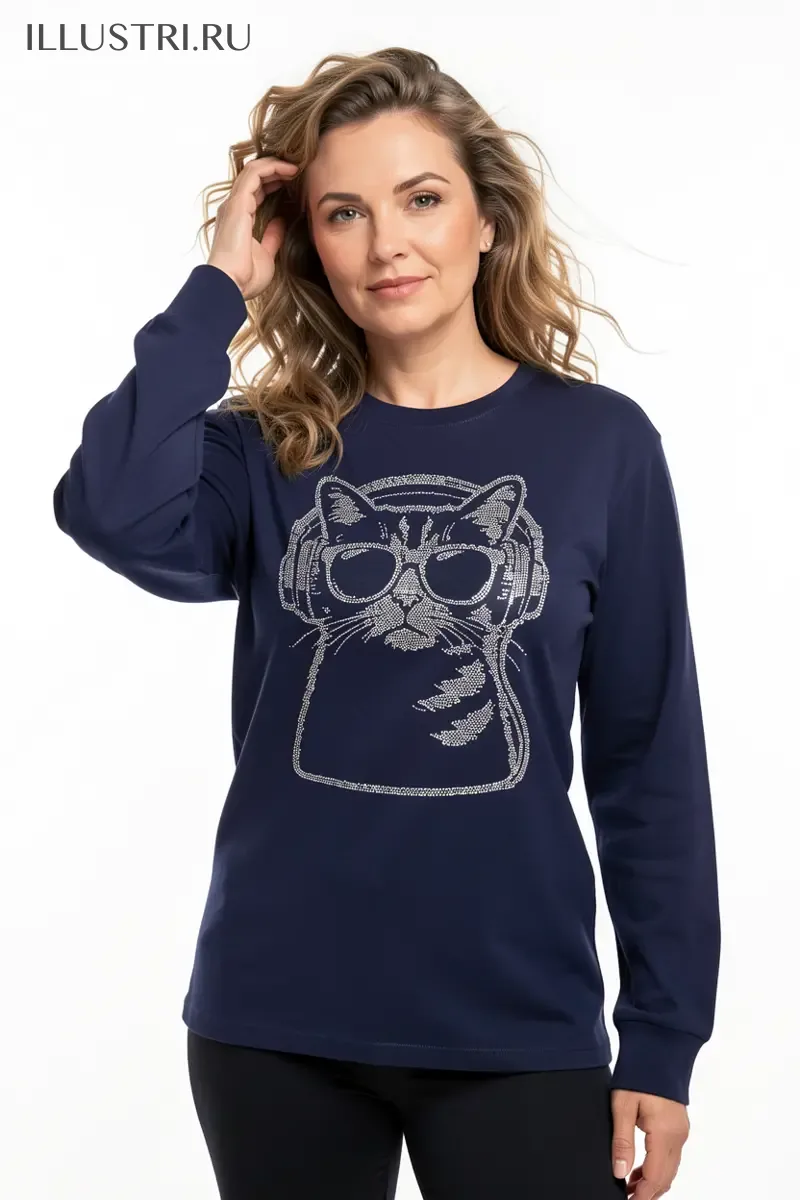 Визуализация Котик в очках и наушниках