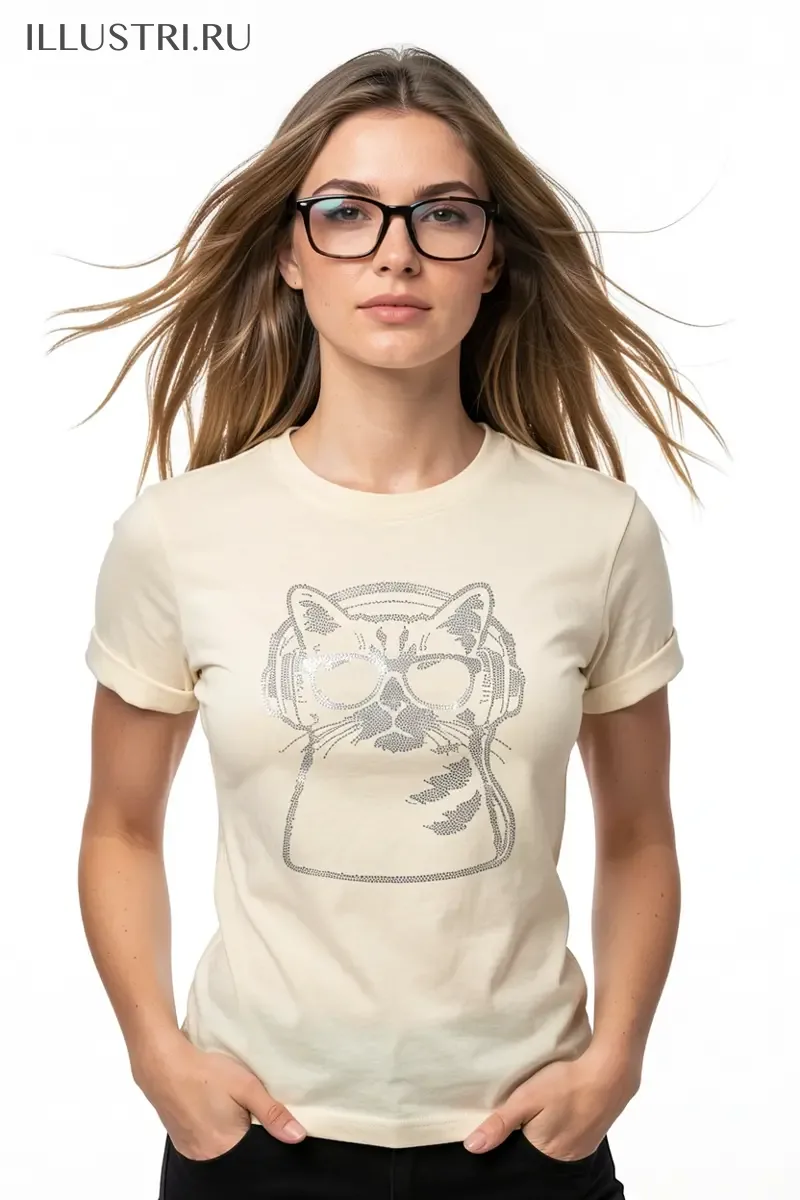 Визуализация Котик в очках и наушниках