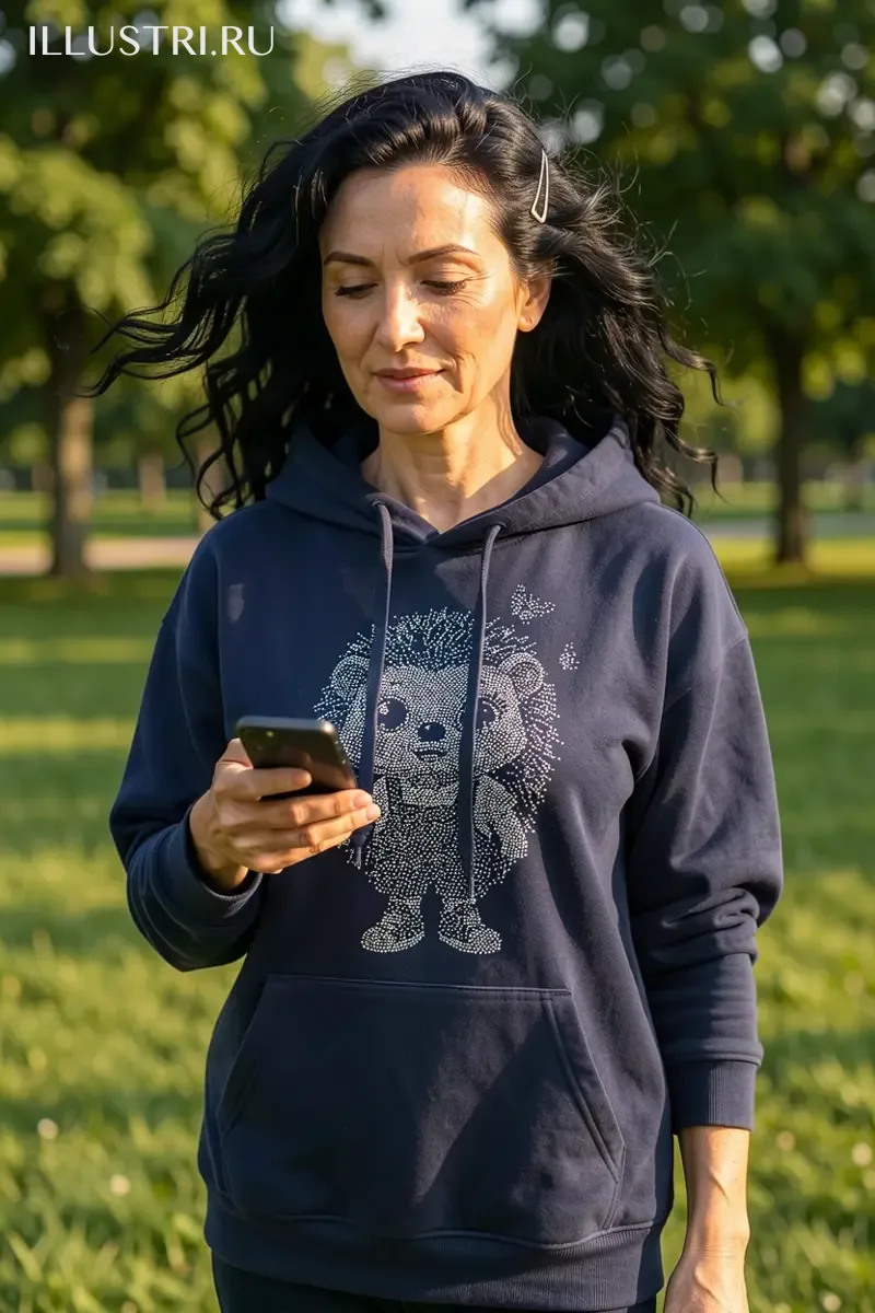 Визуализация Ёжик с грибочком кристалл