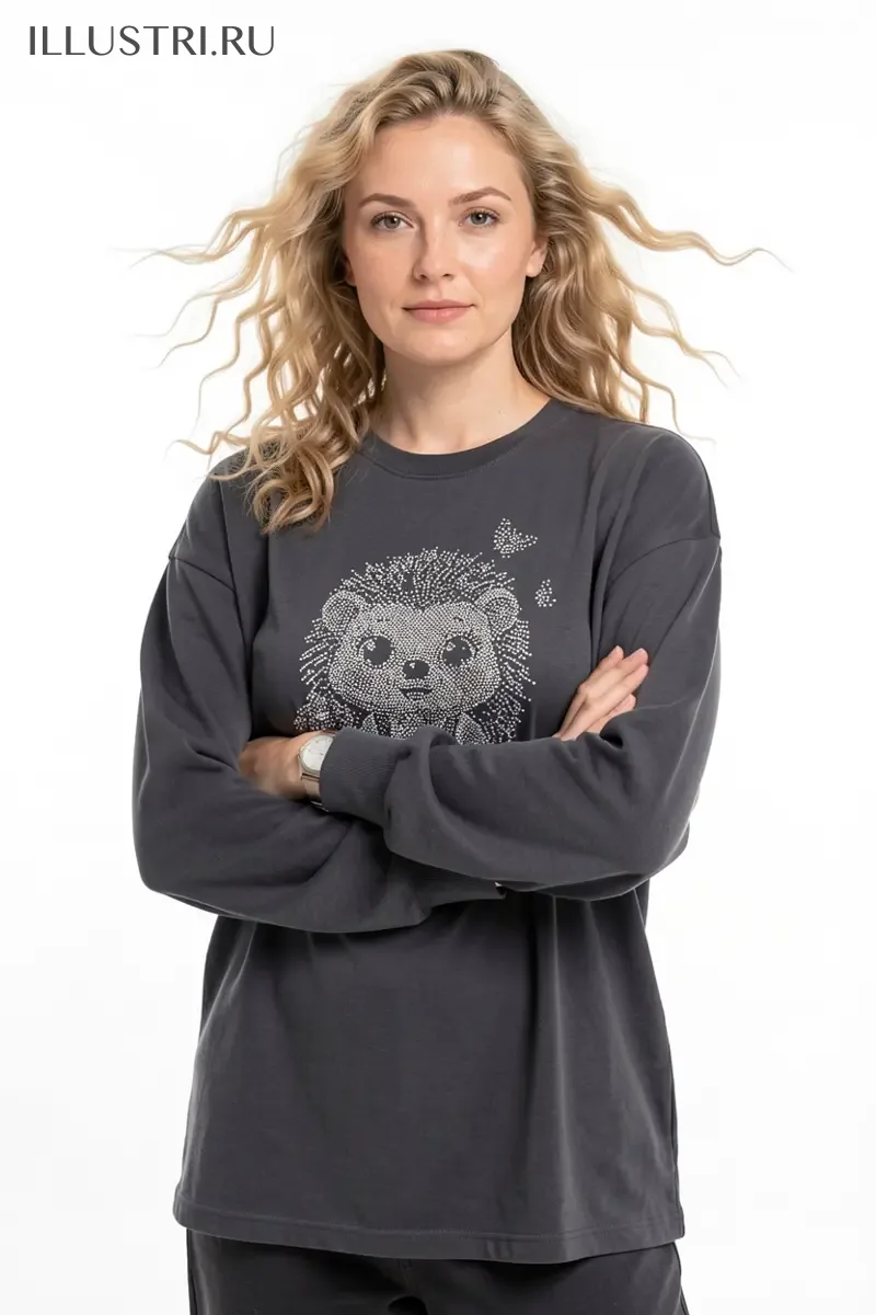 Визуализация Ёжик с грибочком кристалл