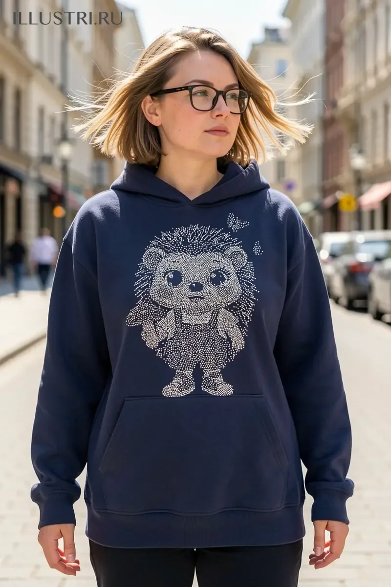 Визуализация Ёжик с грибочком кристалл