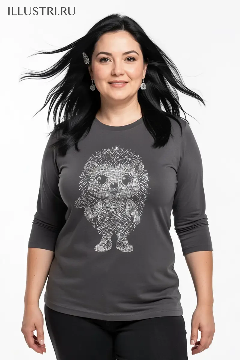 Визуализация Ёжик с грибочком кристалл