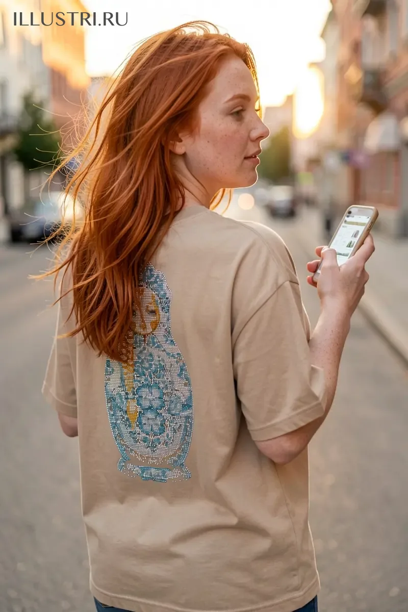 Визуализация Матрёшка гжель