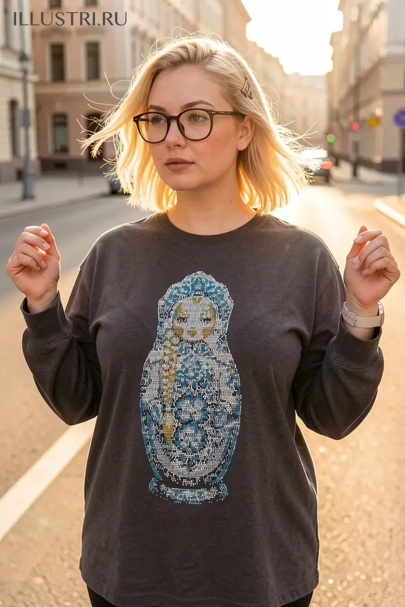 Визуализация Матрёшка гжель