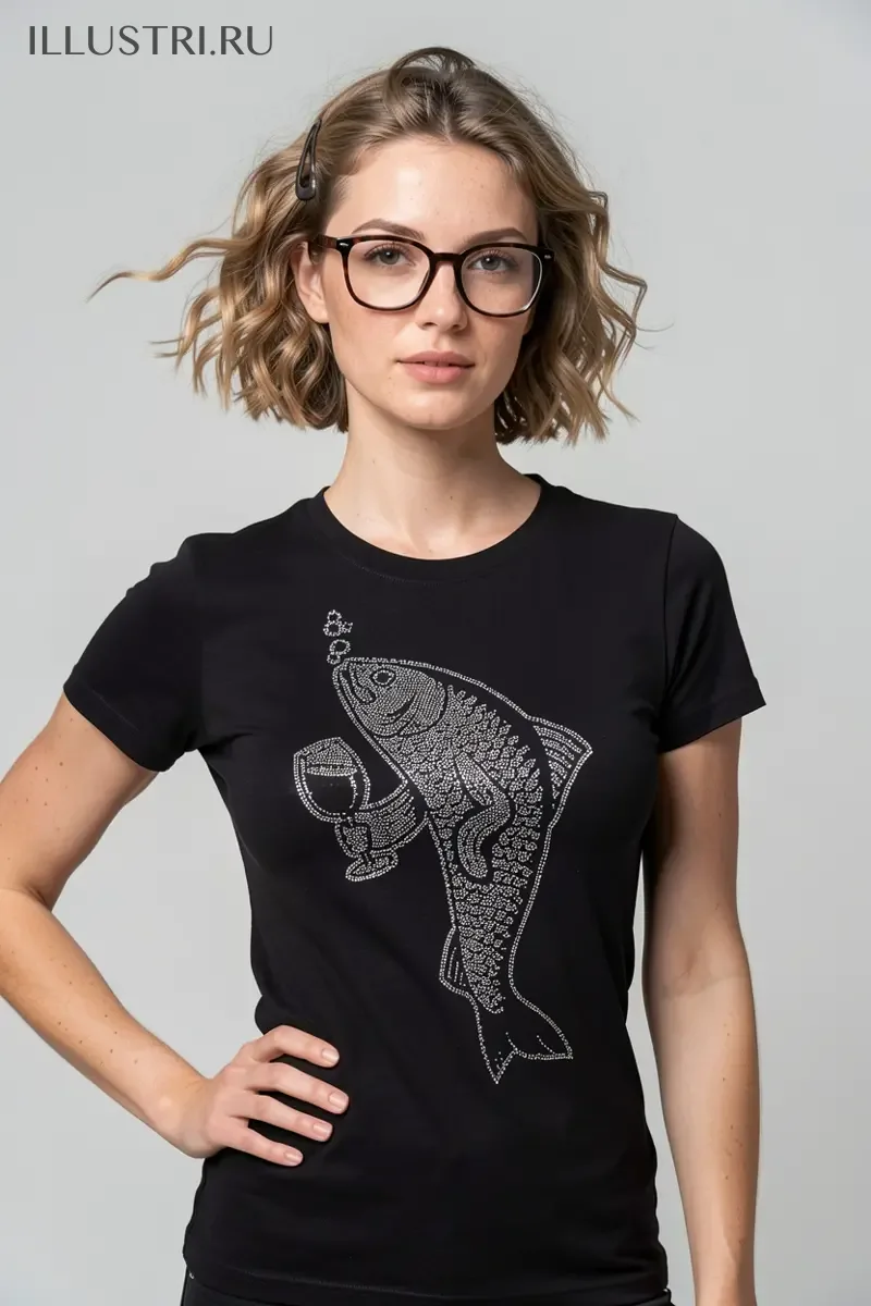 Визуализация Рыба с бокалом