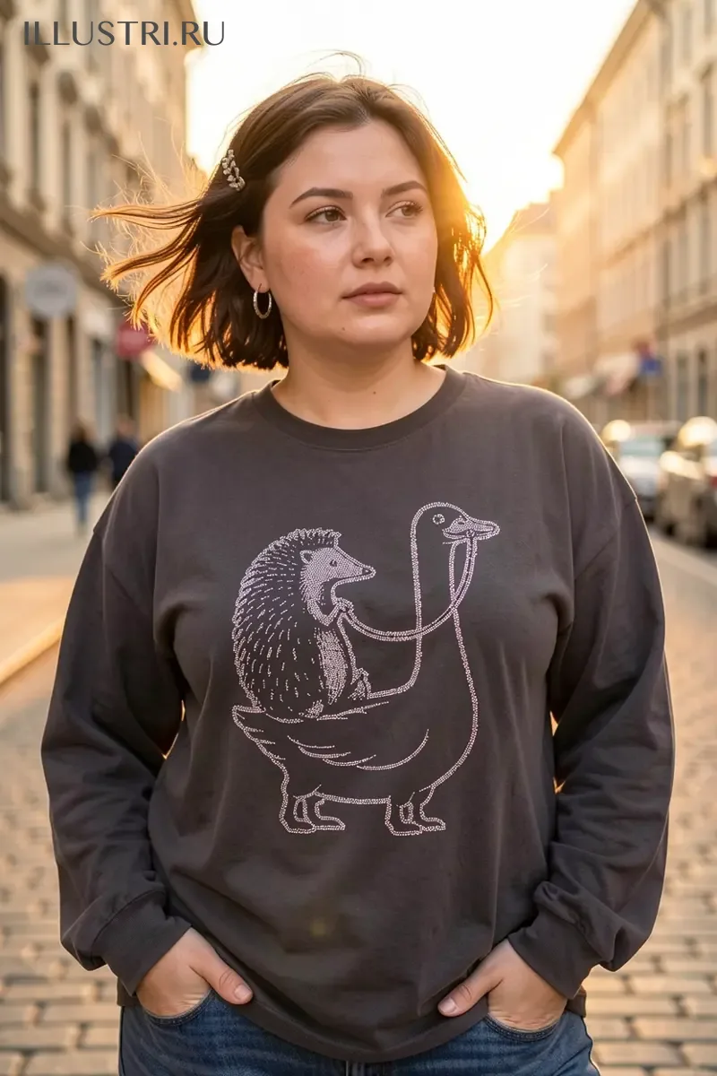 Визуализация Ежик верхом на гусе