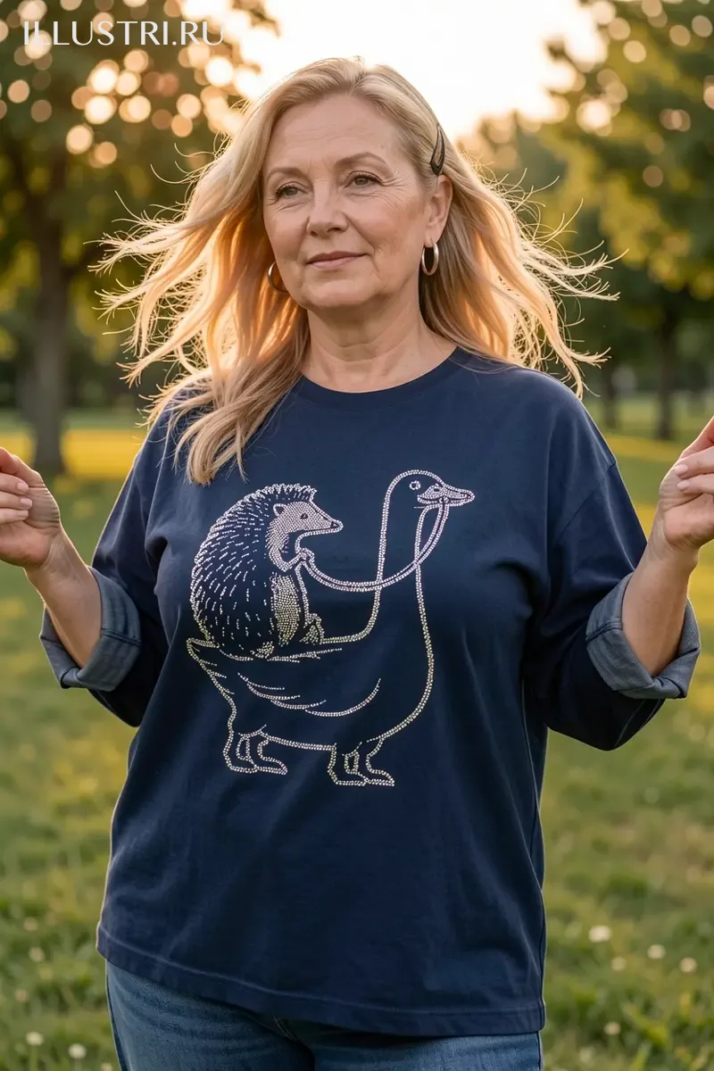 Визуализация Ежик верхом на гусе