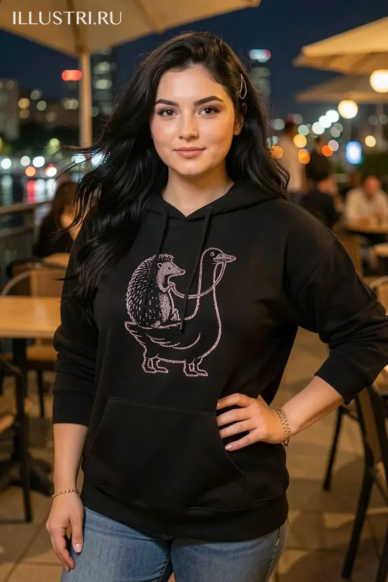 Визуализация Ежик верхом на гусе