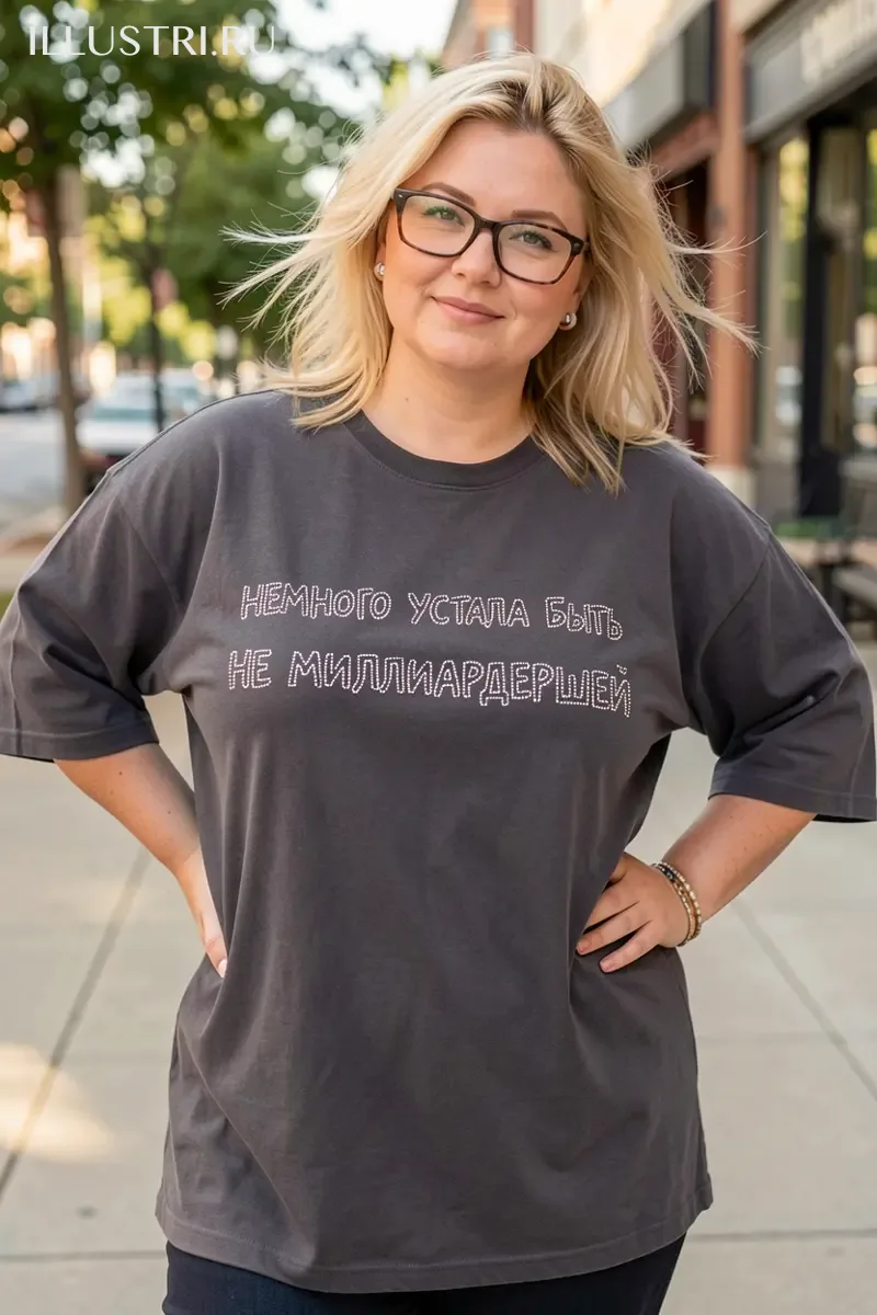 Визуализация Надпись - "Устала быть не миллиардершей"