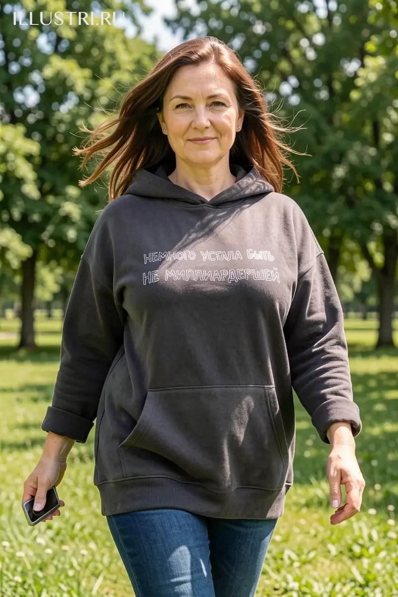 Визуализация Надпись - "Устала быть не миллиардершей"