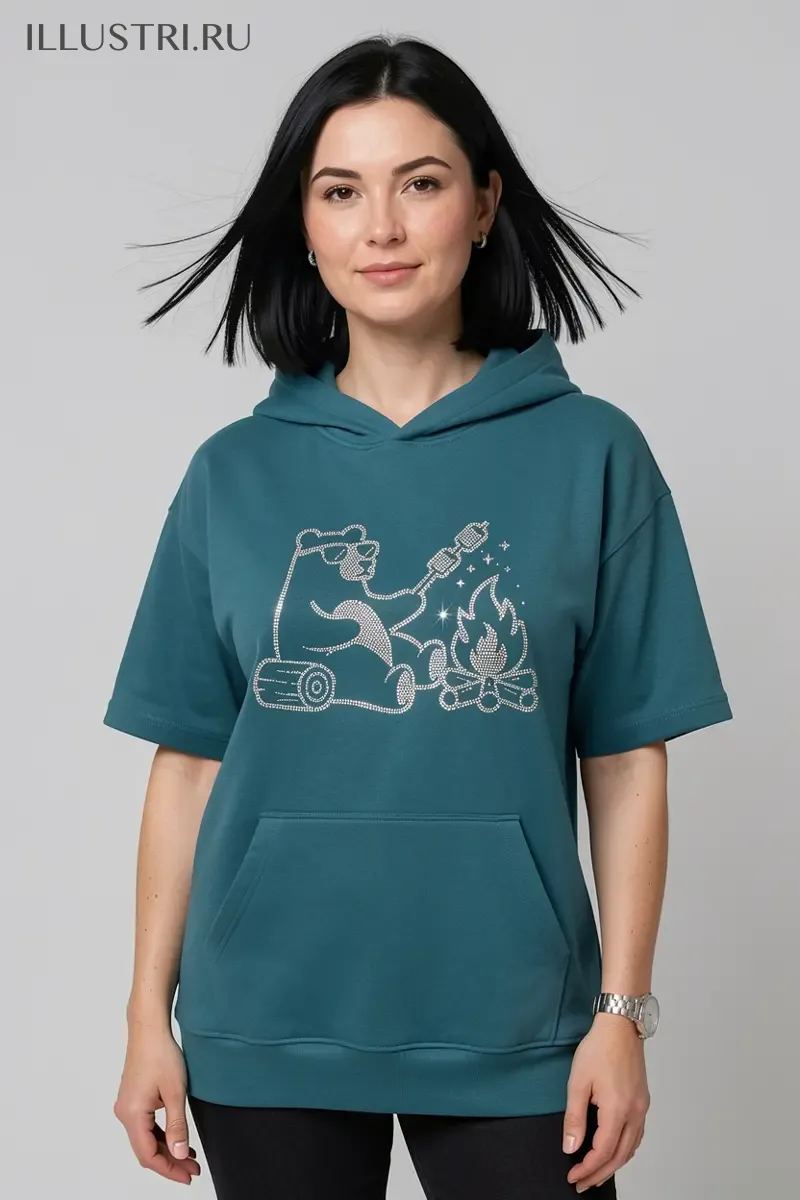 Визуализация Медведь жарит маршмеллоу