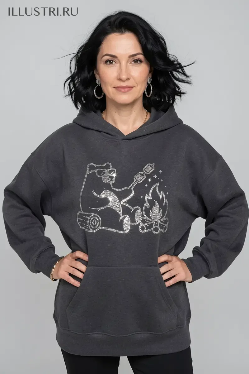 Визуализация Медведь жарит маршмеллоу