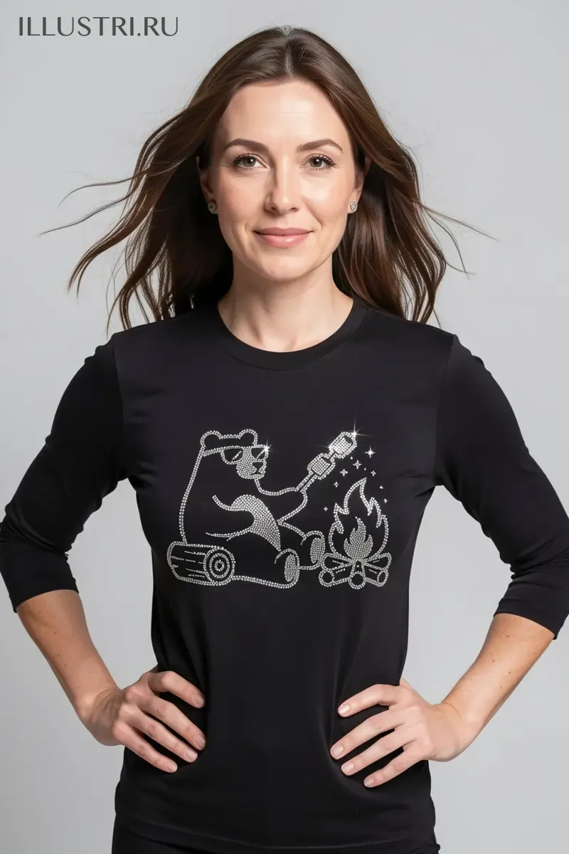 Визуализация Медведь жарит маршмеллоу