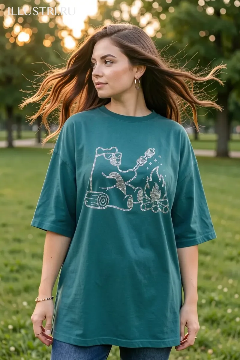 Визуализация Медведь жарит маршмеллоу