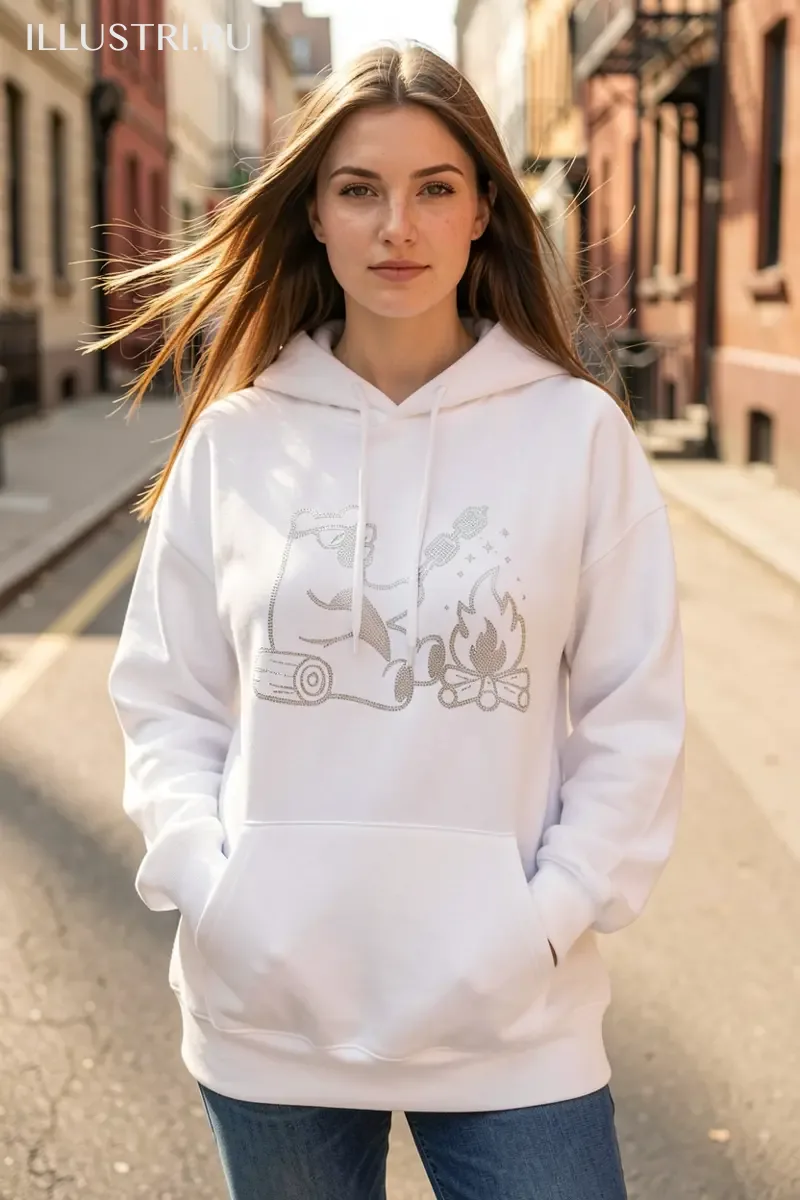 Визуализация Медведь жарит маршмеллоу