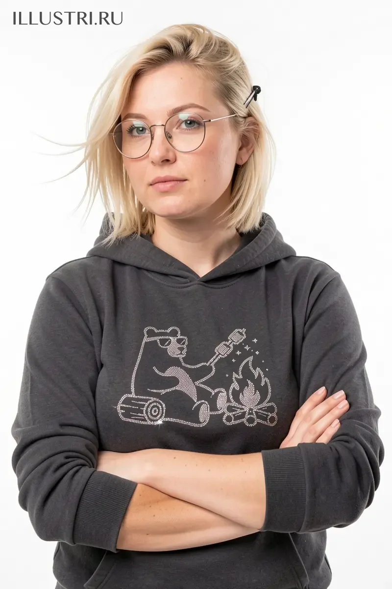 Визуализация Медведь жарит маршмеллоу